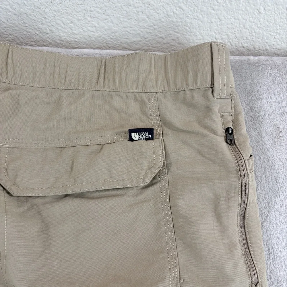 The North Face Zip Off Convertible Pants Khaki Beige Nylon Hiking Men 2XL 42x31